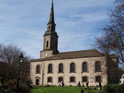 external view of St.Paul's Church with trees in winter